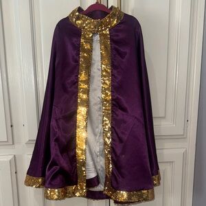 Purple Cape with Gold Sequin Trim LSU